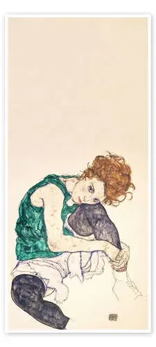 Mujer sentada con la rodilla doblada de Egon Schiele Master Collection