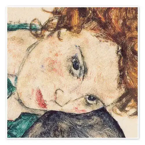 Mujer sentada con rodilla doblada (detalle) de Egon Schiele Master Collection