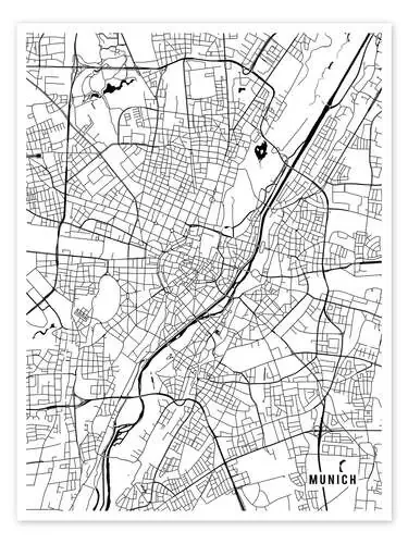Munich Germany Map de Main Street Maps