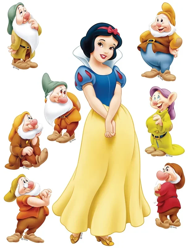 mural decorativo autoadhesivo Blancanieves amarillo, azul y beige de Disney – 600195