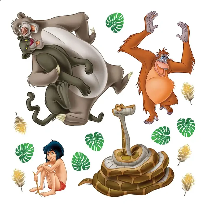 mural decorativo autoadhesivo El libro de la selva marrón, beige y verde de Disney – 600222