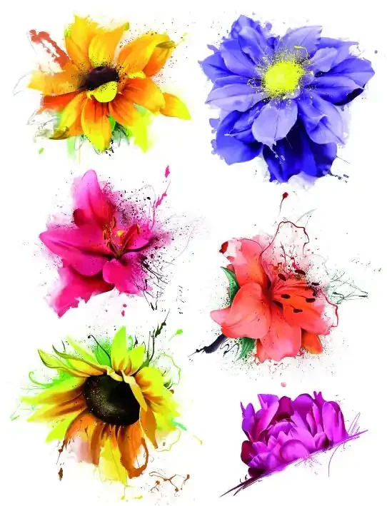 mural decorativo autoadhesivo flores amarillo, morado y rosa de Sanders & Sanders – 600275