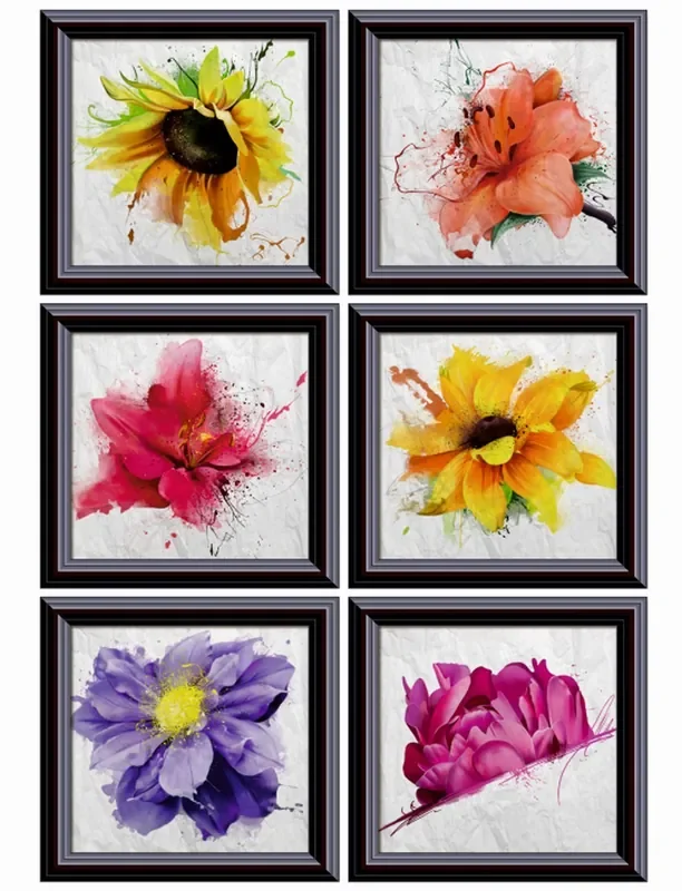 mural decorativo autoadhesivo flores amarillo, morado y rosa de Sanders & Sanders – 600276