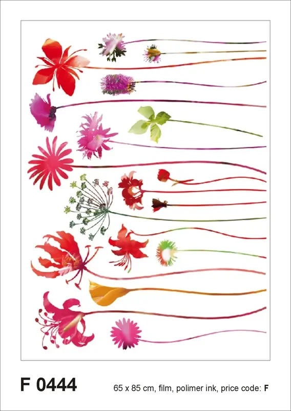 mural decorativo autoadhesivo flores rojo, verde y morado de Sanders & Sanders – 600254