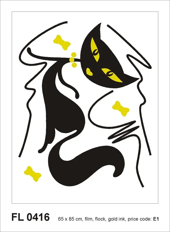mural decorativo autoadhesivo gato negro de Sanders & Sanders – 600287