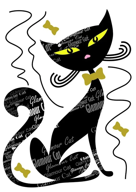 mural decorativo autoadhesivo gato negro de Sanders & Sanders – 600320