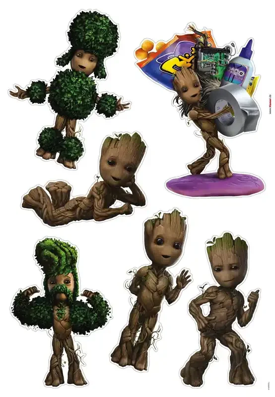 mural decorativo autoadhesivo i am groot! marrón y verde de Komar – 612747