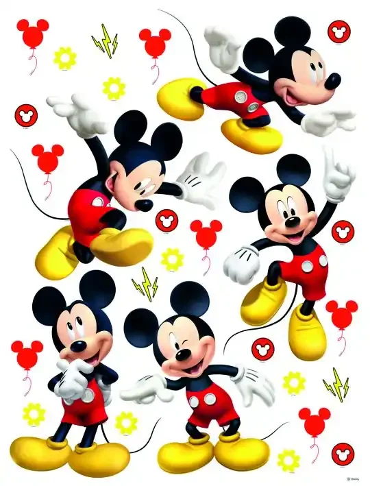 mural decorativo autoadhesivo Mickey Mouse rojo y amarillo de Disney – 600165