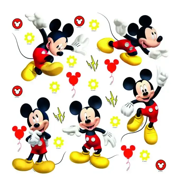 mural decorativo autoadhesivo Mickey Mouse rojo y amarillo de Disney – 600229
