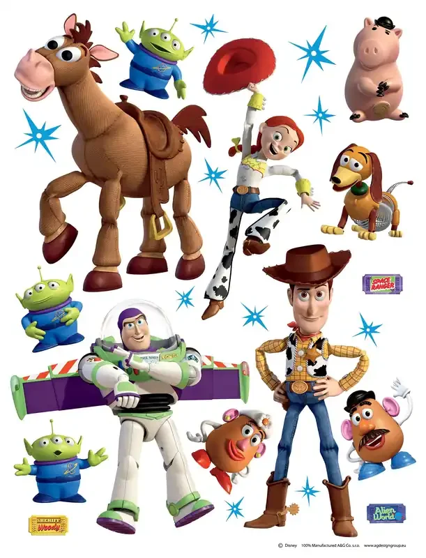 mural decorativo autoadhesivo Toy Story marrón, blanco y morado de Disney – 600139