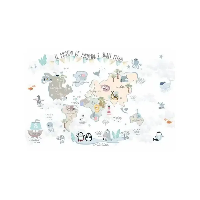 Mural Mapa Infantil Personalizable Fantasía VCMF-006