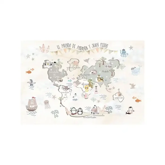 Mural Mapa Infantil Personalizable Fantasía VCMF-008