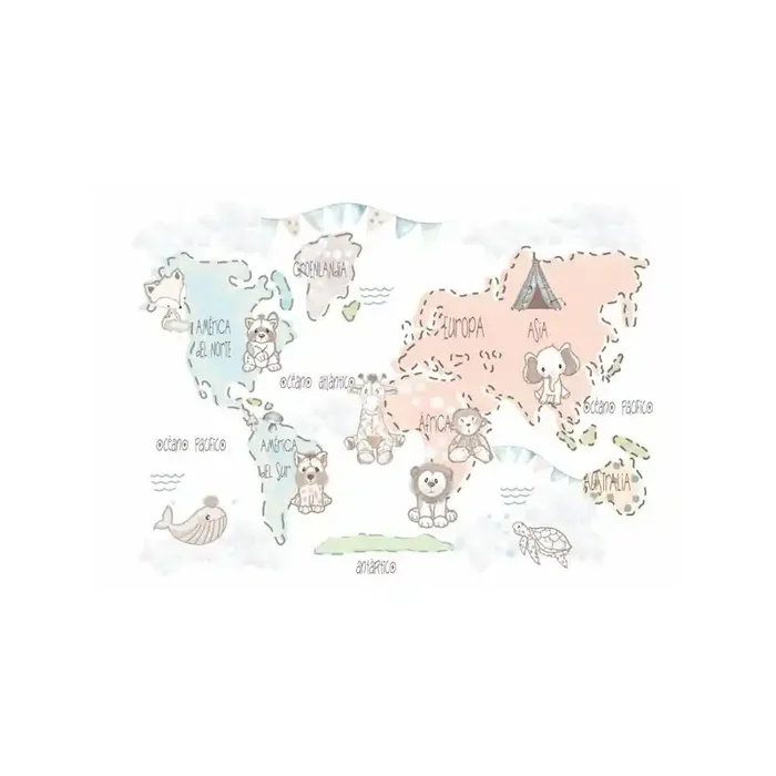 Mural Mapa Infantil Personalizable Ternura VCMT-013