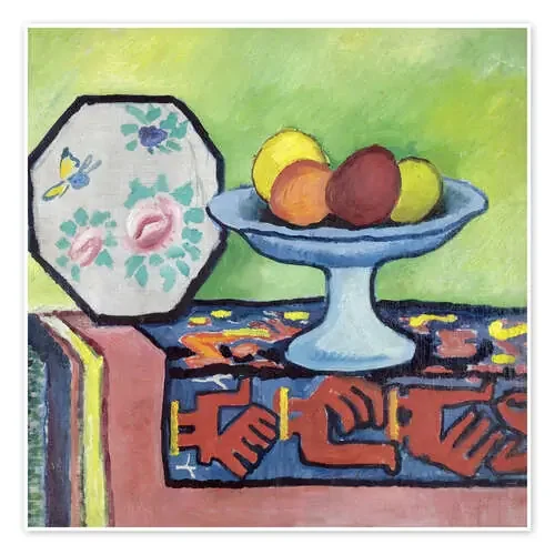 Naturaleza muerta con cáscara de manzana y abanico japonés de August Macke Master Collection