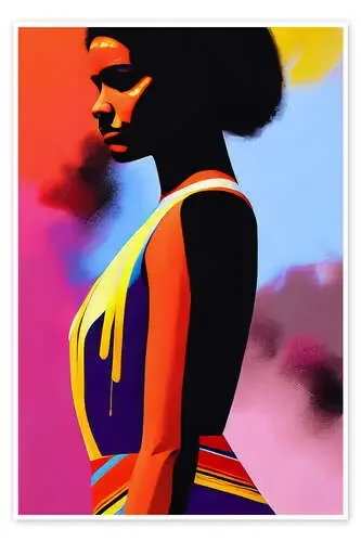Neon Pop Art Portrait de Gradient Grooves