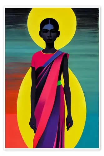 Neon Pop Ethnic Portrait de Gradient Grooves