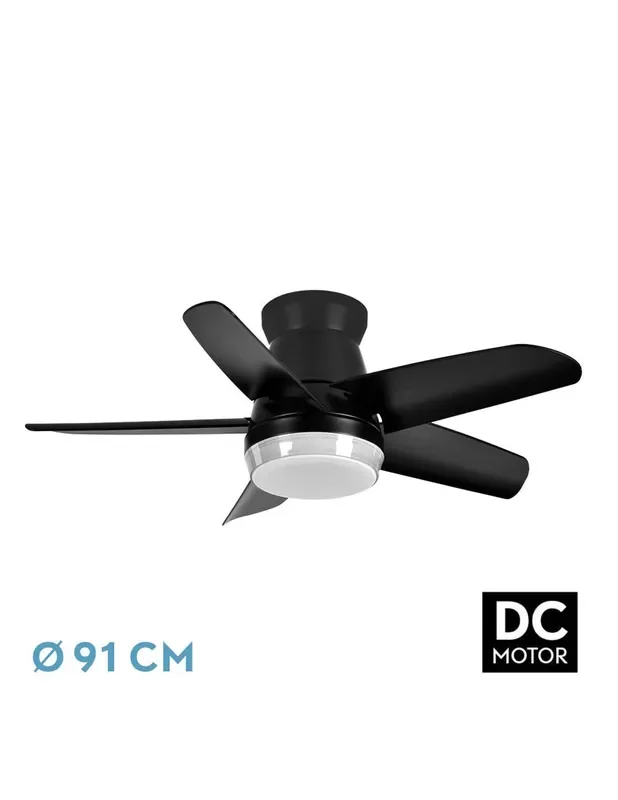 Neutrón Ventilador DC Fabrilamp Negro