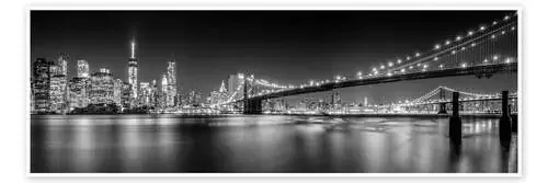 New York and Brooklyn Bridge (monochrome) de Sascha Kilmer