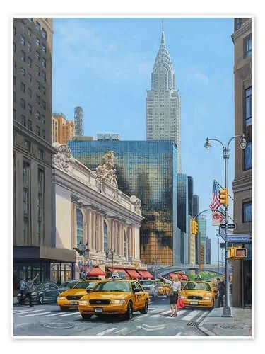 New York Taxis at Grand Central Station de Paul Simmons