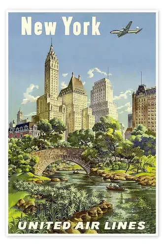New York United Airlines de Vintage Travel Collection