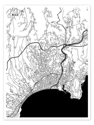 Nice France Map de Main Street Maps