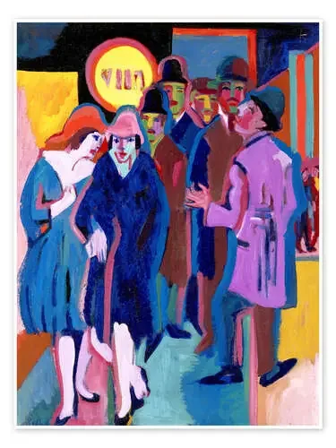 Night-time Street Scene de Ernst Ludwig Kirchner Bridgeman Images