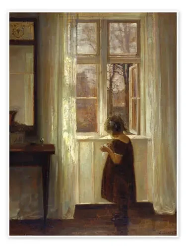 Niña en una ventana de Carl Holsøe Bridgeman Images