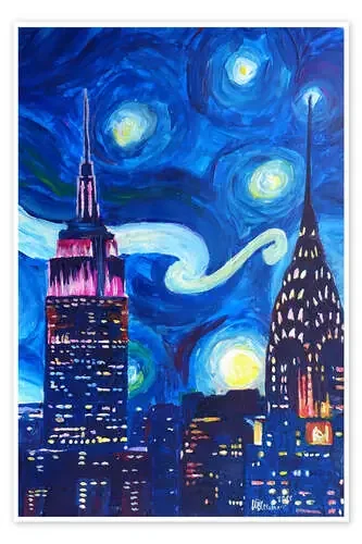 Noche estrellada en Nueva York, inspirado en Van Gogh de M. Bleichner