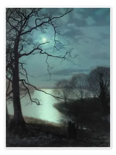 Observando la luna en el lago de John Atkinson Grimshaw akg-images