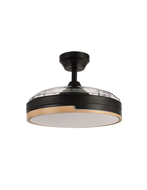 Olimpia Ventilador Retráctil Negro-Madera