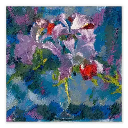 Orquídeas en un fondo azul de Augusto Giacometti Master Collection