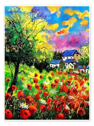 Paisaje con amapolas de Pol Ledent