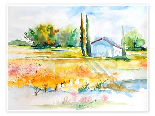 Paisaje con flores de Maria Földy