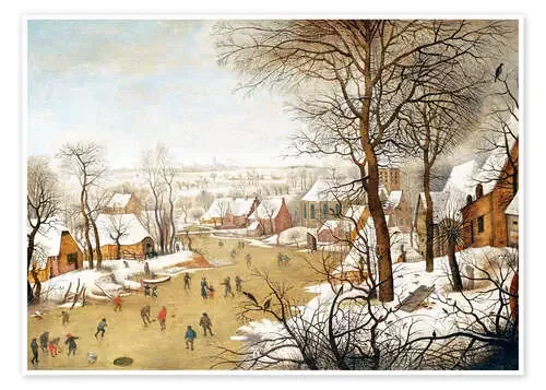 Paisaje de invierno con gente patinando sobre hielo de Pieter Brueghel d.J. Bridgeman Images