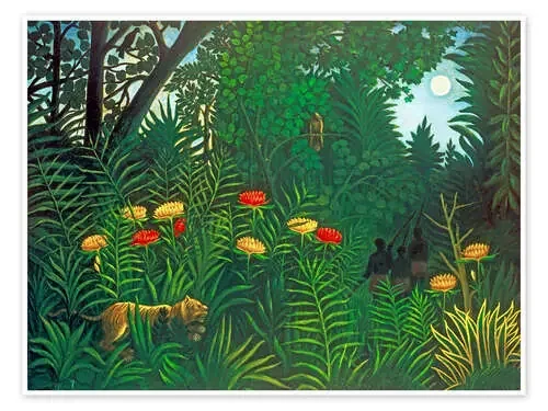 Paisaje exótico con tigre y cazadores de Henri Rousseau akg-images