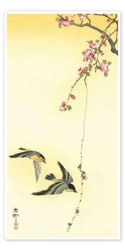 Pájaros y cerezo de Ohara Koson Master Collection
