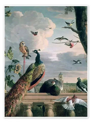 Palacio de Ámsterdam con aves exóticas de Melchior de Hondecoeter Bridgeman Images