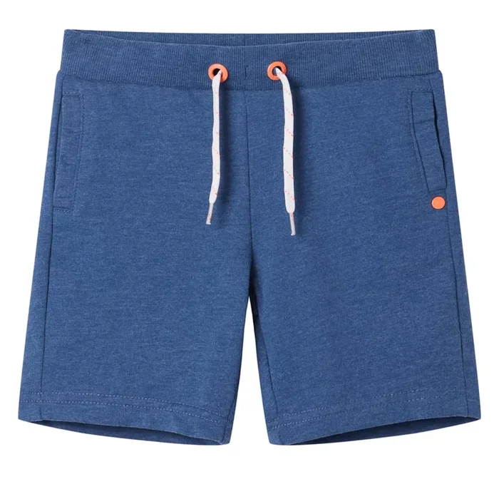 Pantalones cortos infantiles con cordón azul oscuro mélange 116