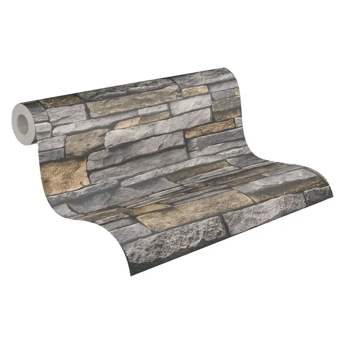 papel pintado piedra gris y amarillo de A.S. Création – AS-388131