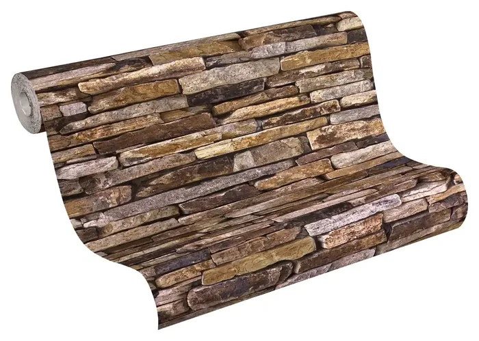 papel pintado piedra marrón, beige y amarillo de A.S. Création – AS-914217