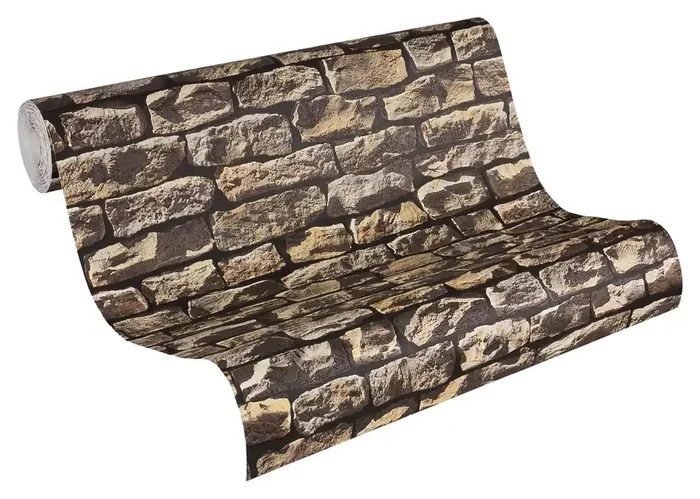 papel pintado piedra marrón, beige y negro de A.S. Création – AS-907912