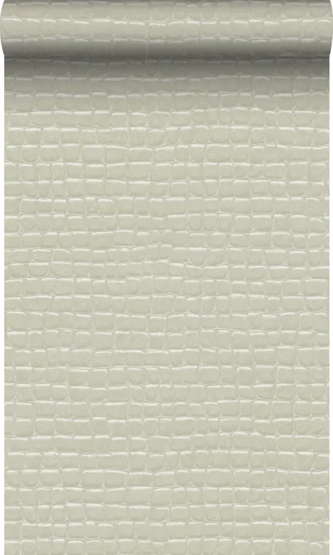 papel pintado piel de cocodrilo blanco de Origin Wallcoverings – 347777