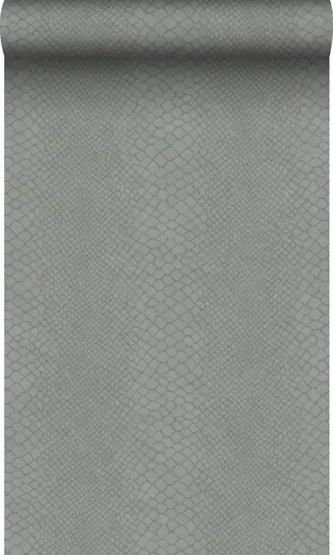papel pintado piel de serpiente gris pardo de Origin Wallcoverings – 347769