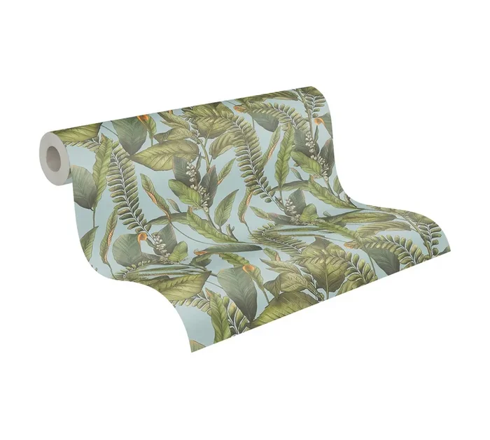 papel pintado plantas azul, verde y naranja de Livingwalls – AS-394133