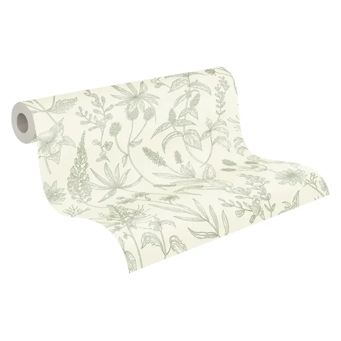 papel pintado plantas verde y blanco de A.S. Création – AS-373635