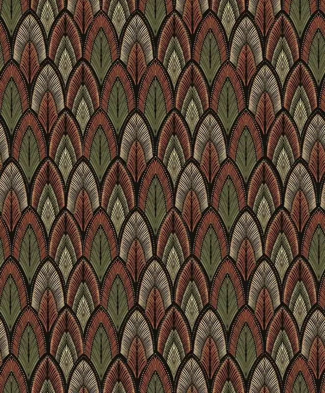 papel pintado plumas verde de Masureel – 630978