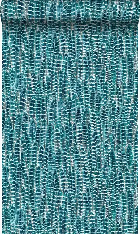 papel pintado plumas verde mar de Origin Wallcoverings – 347393