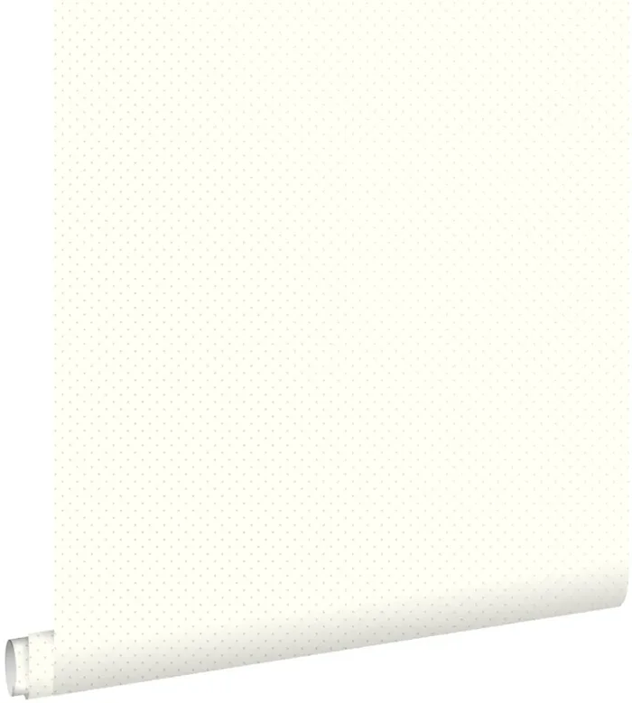 papel pintado puntos lunares finos blanquecino y plata de ESTAhome – 137315