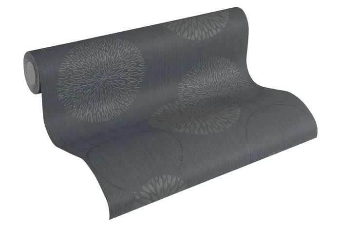 papel pintado puntos lunares polka dots gris y negro de Livingwalls – AS-937911