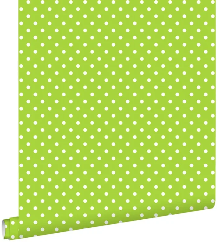 papel pintado puntos lunares verde limón de ESTAhome – 115743